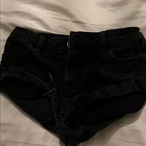 One Teaspoon Midnight Black Denim Shorts
